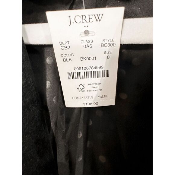 J. Crew Velveteen One-Button Black Blazer - Picture 4 of 6